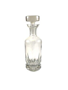 Krosno Heavy Lead Glass Decanter & Stopper Beveled Blade Vintage 1970s Poland